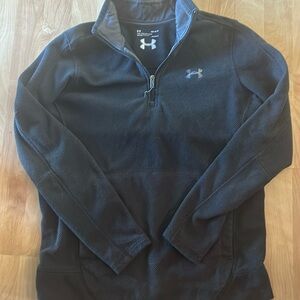 MEN'S UNDER ARMOUR COLDGEAR 1/4 ZIP BLACK PULLOVER! LOOSE MEDUIM
